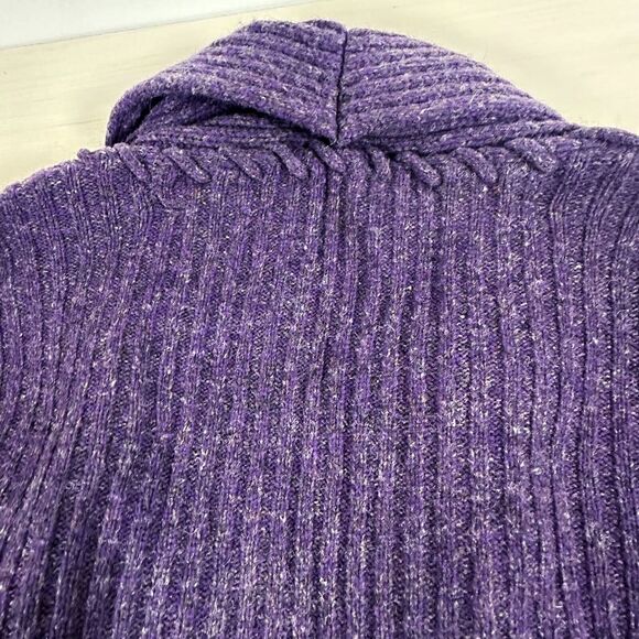 Anthropologie Canary‎ Wool Blend Purple Ribbed Cardigan Sweater Small - Picture 9 of 9